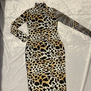 COPY - Womens cheetah/wavy midi dress